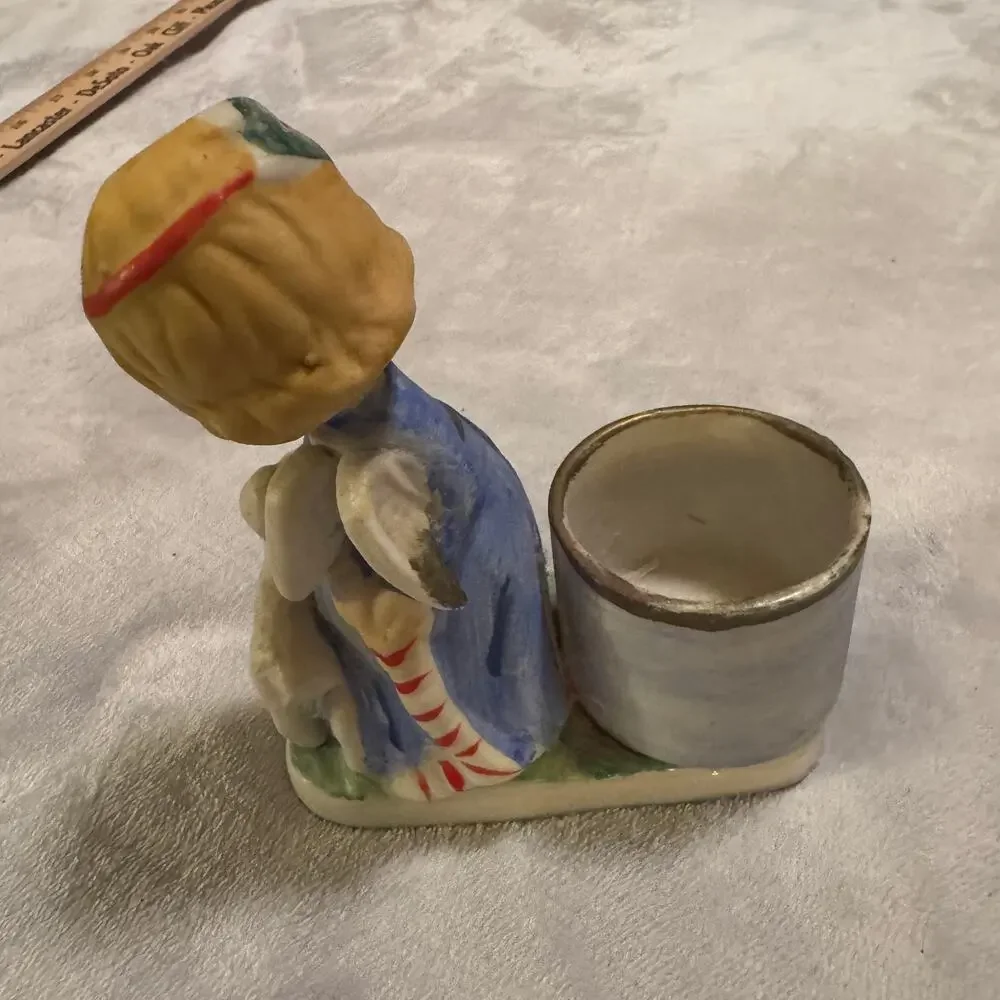 1978 JASCO Bedtime Bell & Christmas Luvkins candle holder porcelain Japan